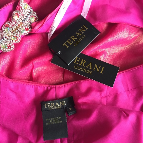 🔥Prom Terani Couture Fuchsia Gown 8/S - Picture 8 of 8